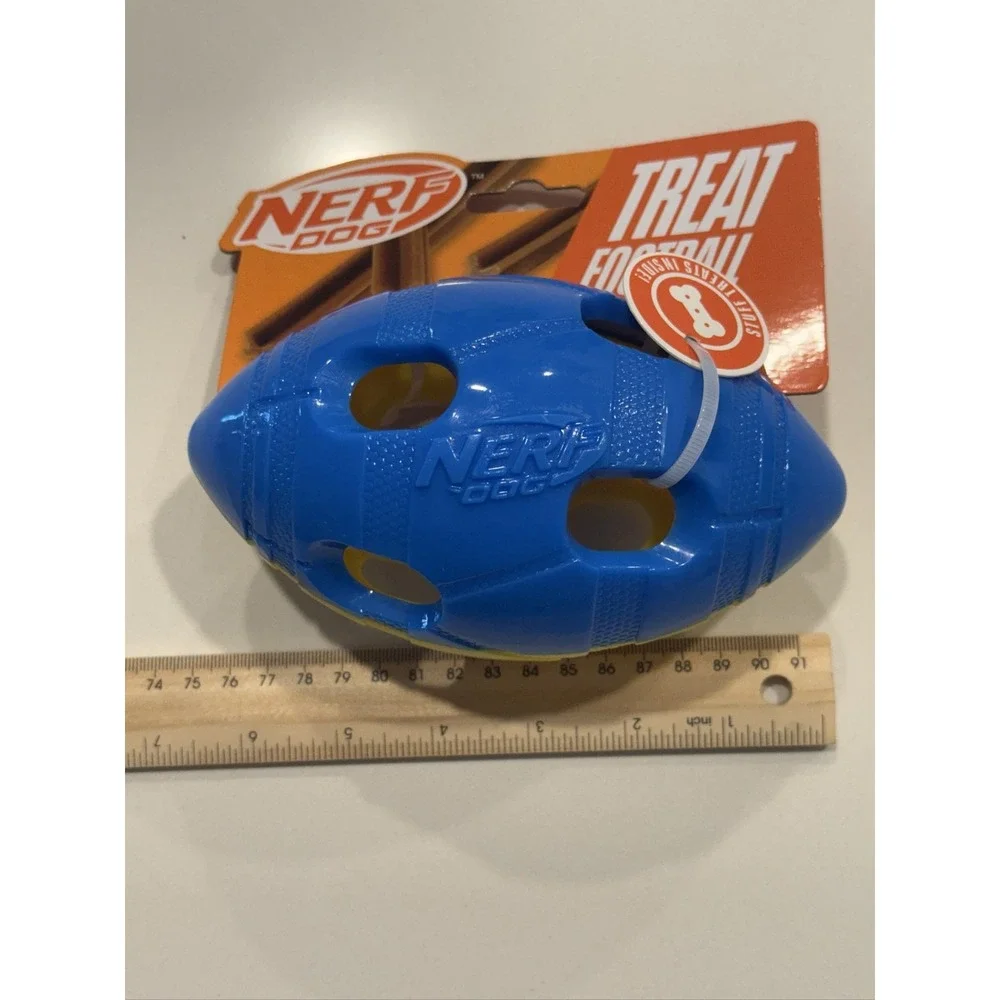 Nerf Dog Treat Football NF-4275 Dog Toy Treat Dispenser Includes Treats